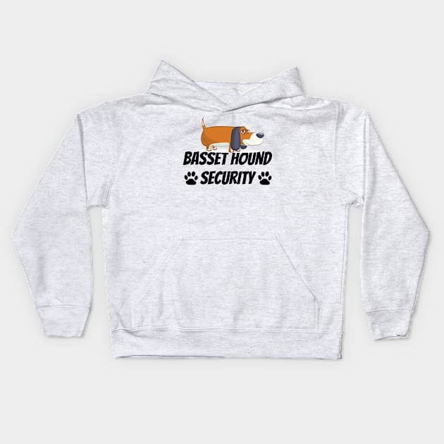 Basset Hound Security - Dog Quote Kids Hoodie by yassinebd